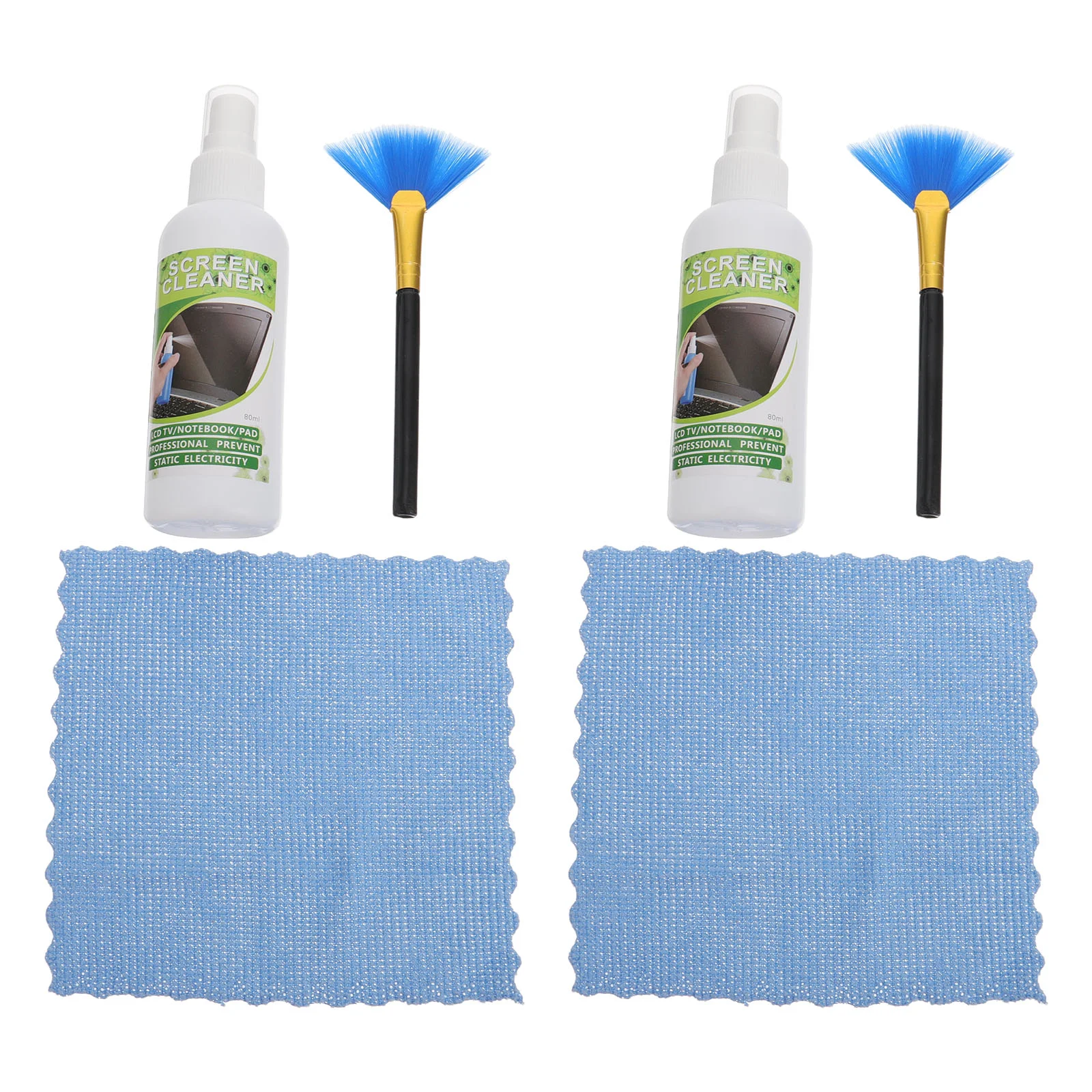 2 Sets CD Cleaning Kit Brush Turntable Detergent Dust Remover Vinyl Record Polyester