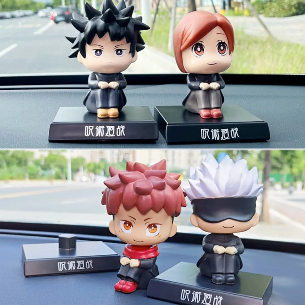 Many Styles To Choose Shake Bobble Head Phone Holder Bracket PVC Action Figure Jujutsu Kaise Car Deraction PVC Cartoon Model Toy