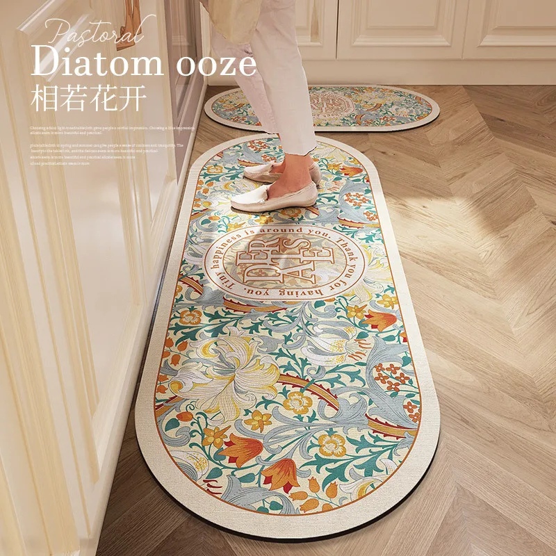 Absorbent Kitchen Rug Floor Mat Absorb Oil Kitchen Long Area Rug Bedroom Carpet Bathroom Entrance Doormat Home Decor Alfombra