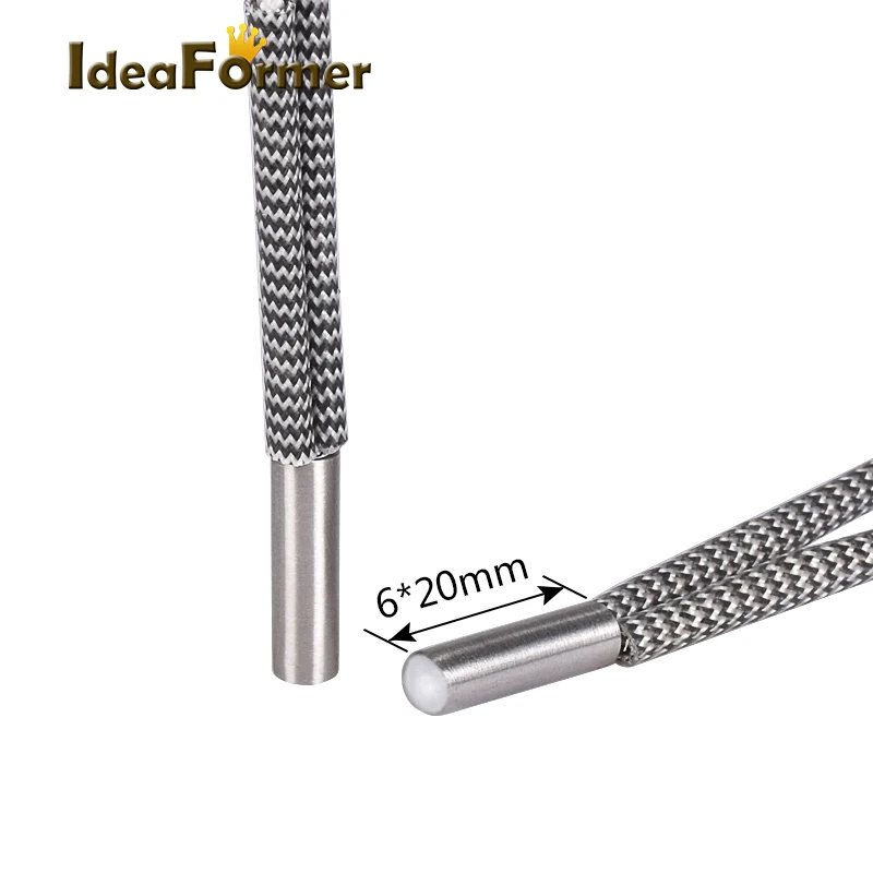 3D Printer Accessories 1m/2m Heater 12V/24V 50W Heating Tube 6*20mm for High Temperature Filament Hotend Kit Heating Pipe