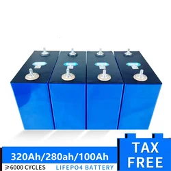 DIY 3.2V Lifepo4 320Ah 280Ah 200AH 105AH Battery 12V 24V 48V Rechargeable for Home Energy Storage RV EV Boats Cells