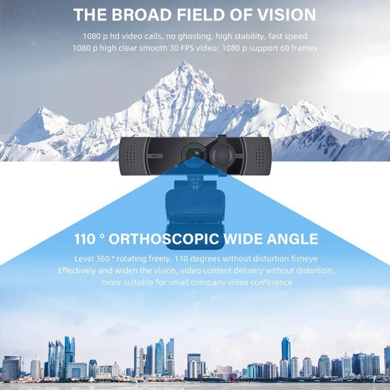 Drive Free 1080P Live Streaming Camera HD 2 Mega 60PFS USB Webcam PC for Video Conference Computer Laptop Web Camera