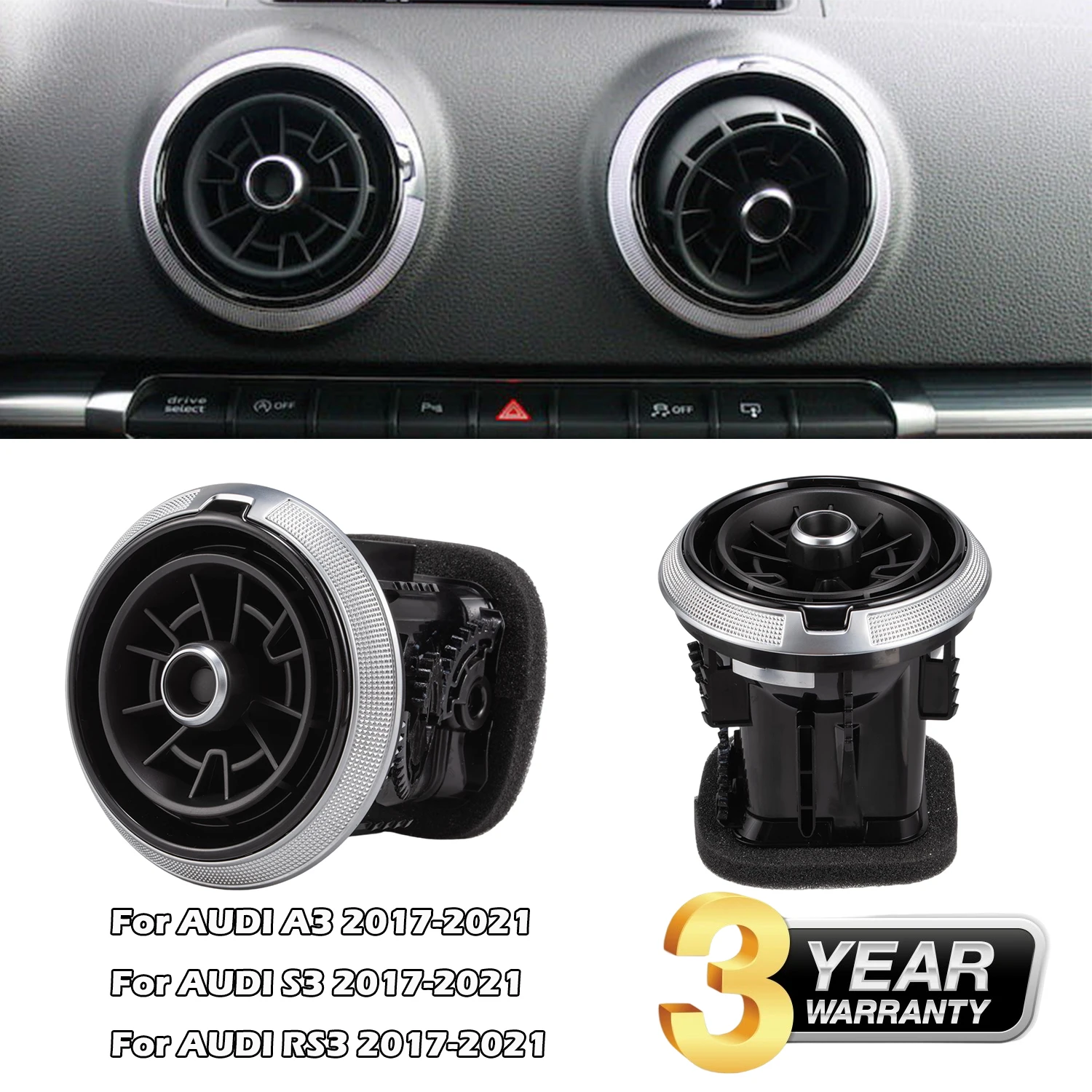 81A820901B Cruscotto Aria condizionata Sfiato per AUDI A3 S3 RS3 Sportback 81A 2017-2021