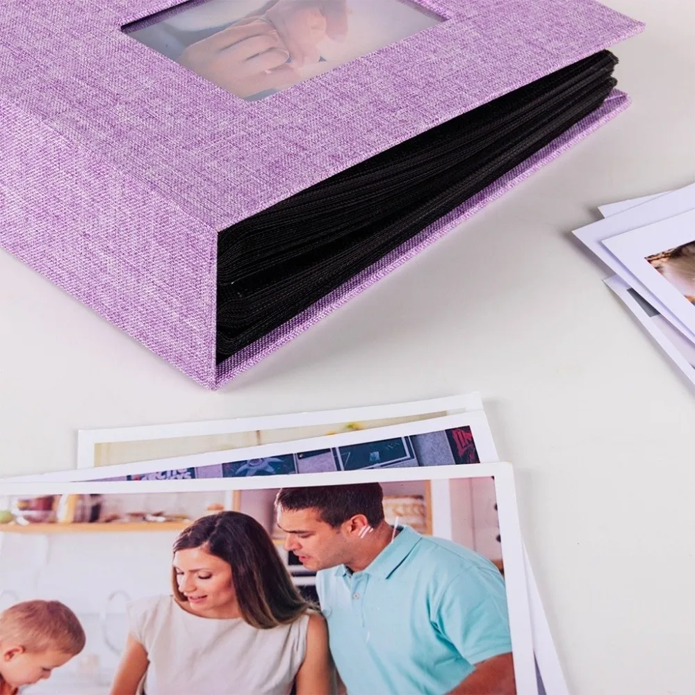 Portable Album 4R6 Inch 200 Pockets Photo Album Fabric Cover Slip-in Slip-in Album Sturdy Portable Memory Album Shelf Decor