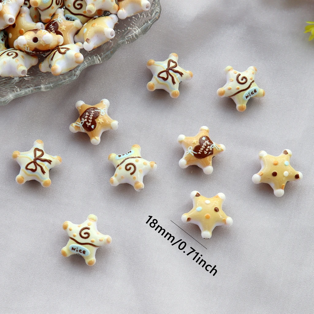 10pcs 3D Starfish Resin Pendants with Hole Random Mixed Star Charms for DIY Jewelry Making Bracelet Necklace Craft Accessories