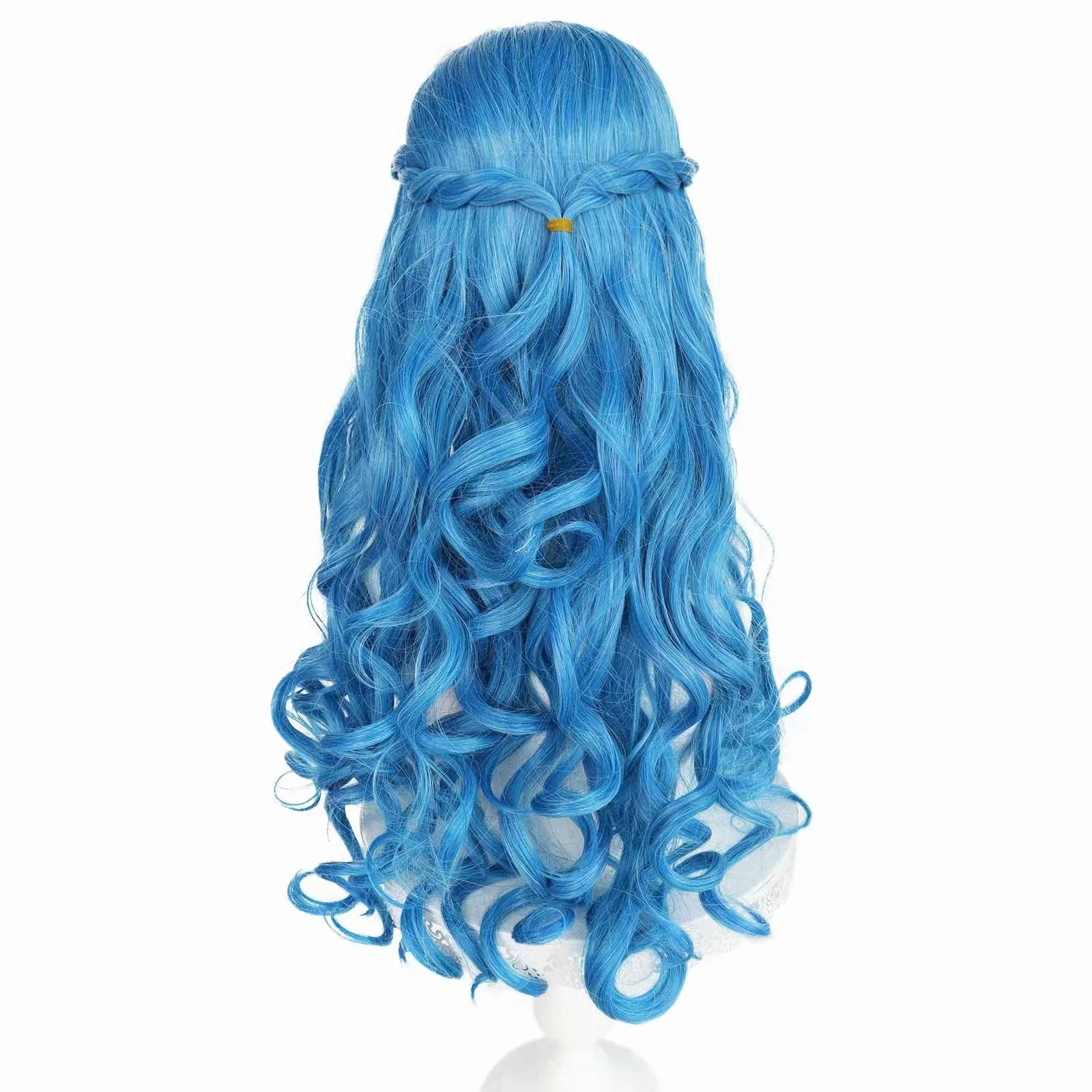 Women Girl Zombie 3 Addison Alien Cosplay Wig Light Blue Long Wavy Curly Hair 70cm Halloween Role Play Wig Costume Gift