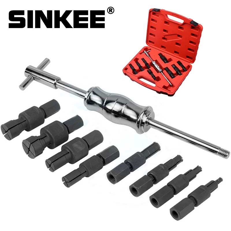 9/10pc Blind Hole Kit Slide Hammer Pilot Internal Bearing Puller Bearing Extractor Removal Tool Kit