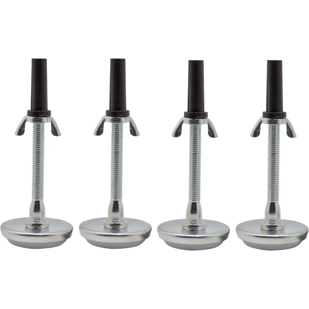 

Adjustable 5.8 Threaded Bed Frame Riser Legs, Set of 4 Glides, Black/Chrome