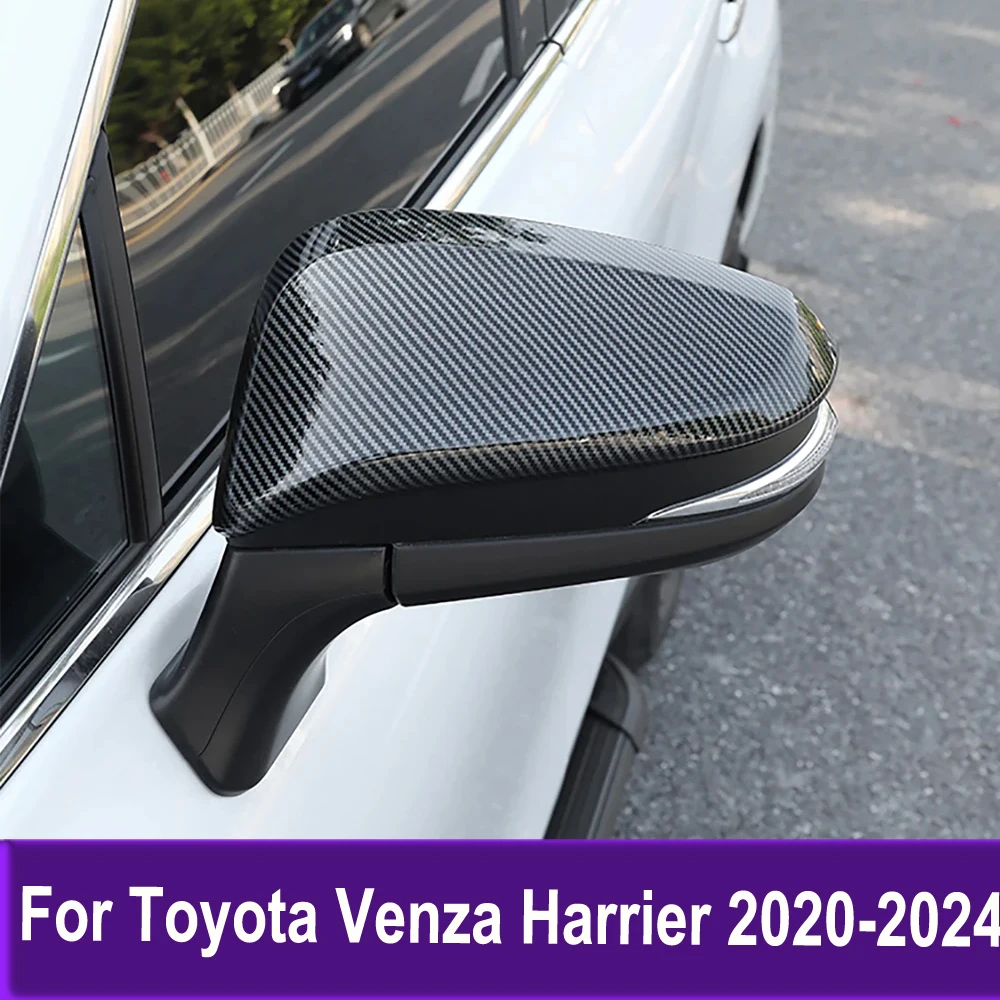 

Carbon Fiber For Toyota Venza Harrier 2020-2024 Side Door Rearview Mirror Cover Trims Car Styling Sticker Exterior Accessories