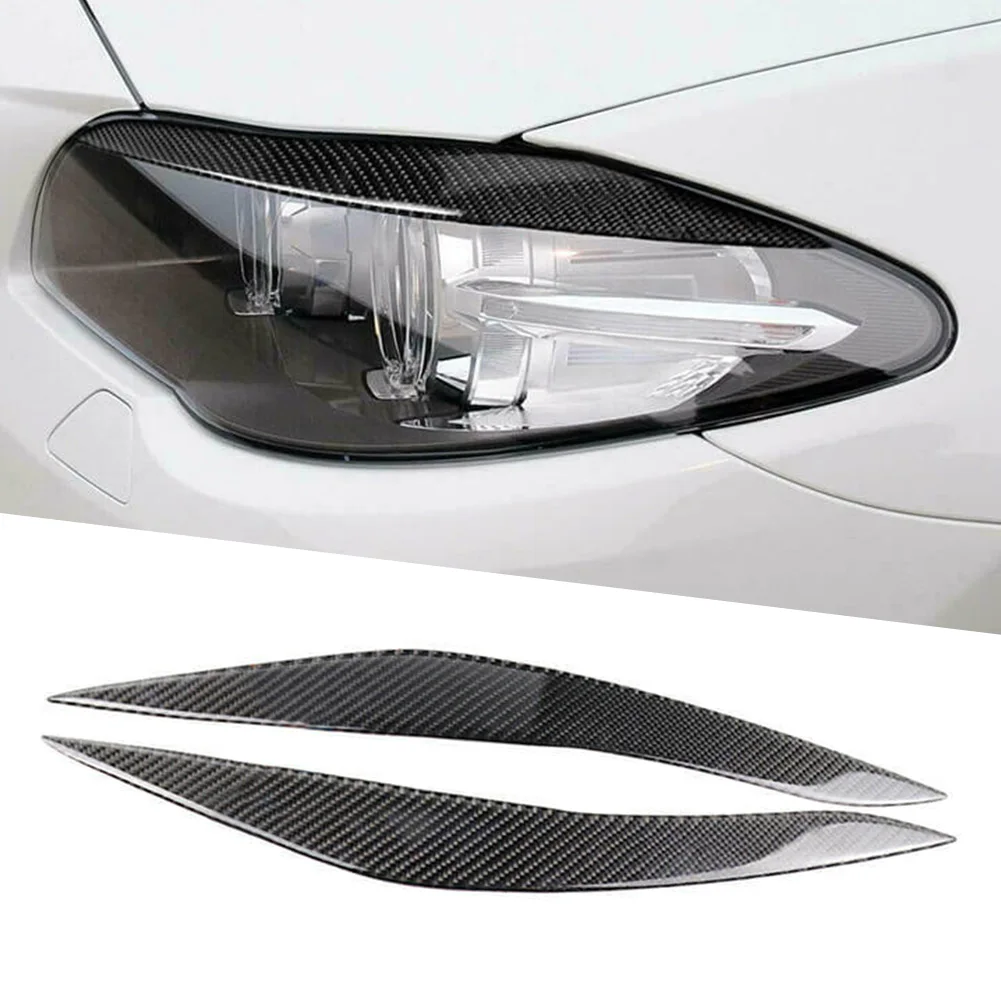 Carbon Fiber ABS Auto Headlight Eyebrow Eyelid M Sport Trim For BMW 5 Series F10 F18 520li 525i 2011 2012 2013 2014 2015 2017