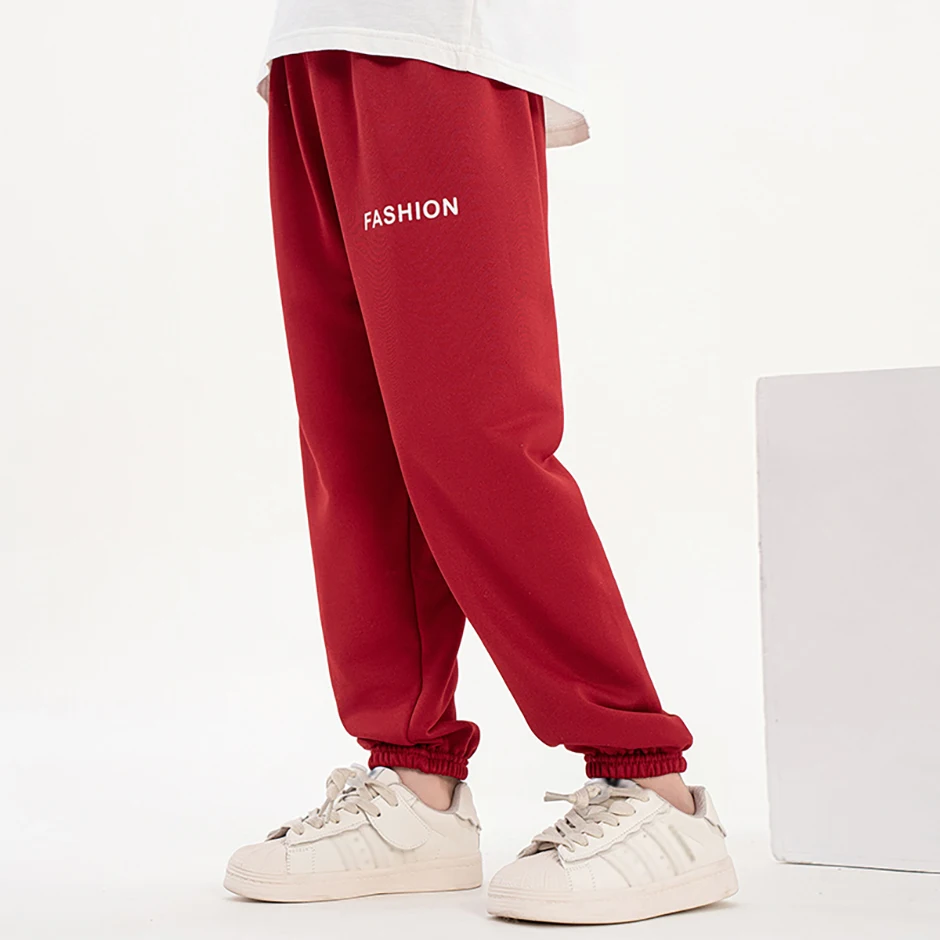 3/1 Stück vier Jahreszeiten Kinder einfarbige Buchstaben lässige Sporthose für Jungen und Mädchen modische und vielseitige Harun-Hose – Detail 10