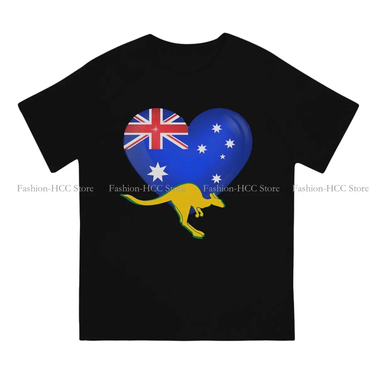 Australian Kangaroo Crewneck TShirts Heart  Wallaby Print Men's T Shirt New Trend Clothing 6XL