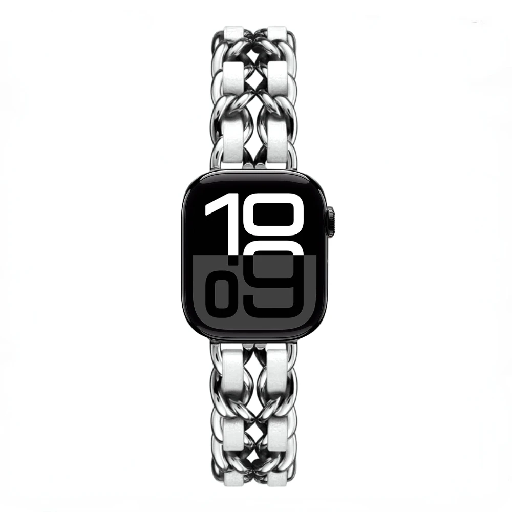 Cinturino in metallo + pelle per Apple watch ultra 10 9 8 7 46mm 42mm 45mm 41mm Bracciale in acciaio inossidabile iwatch 6 5 4 SE 44mm 40mm Cintura