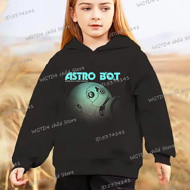 Hot Sales Game ASTRO BOT Print Boys Girls Hoodie Creative Astros Robot Kids Long Sleeve Hooded Playroom Game Y2K Sudaderas