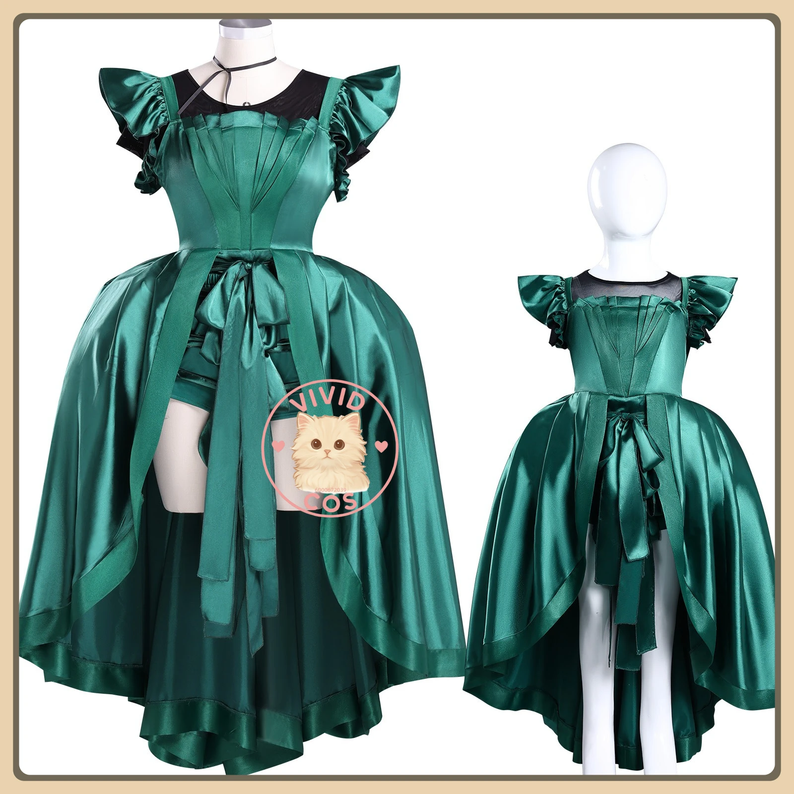 

Popular Movie TV Cosplay Costume Anime Agnes Role Playing Cute Green Dress Outfit for Women Adult Child Comic Con Party Suits