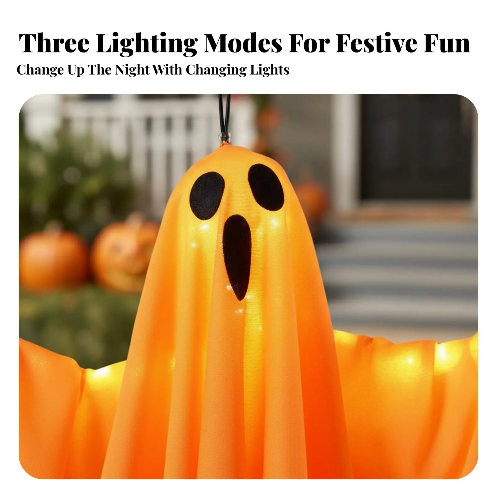 

Светящийся призрак с шляпой ведьмы для создания жуткой атмосферы, с эффектом подсветки, многоразовый, для домовладельцев