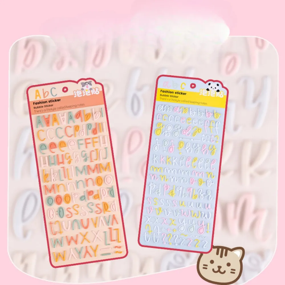 

4-Piece EVA Soft Adorable Bubble Stickers - Macaron Pink Tone English Letters & Punctuation, Multi-Series LanLanStickersWorld