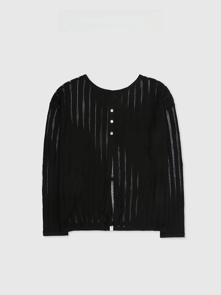 

Вязаный пуловер Bla с круглым вырезом и вырезами, свободного кроя, с длинными рукавами, для повседневной носки, из смесовой ткани Baatone Brand Regenerated Fiber Blend