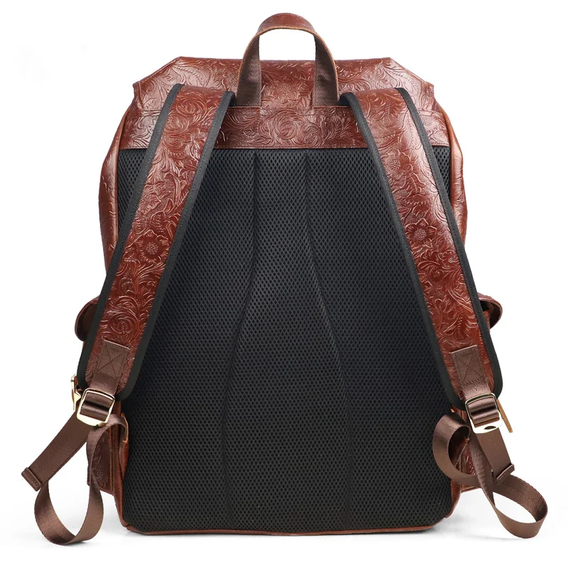Genuine Leather Backpack Men'S Large Capacity Travel Bag Fashion Trend Genuine Leather Backpacks
