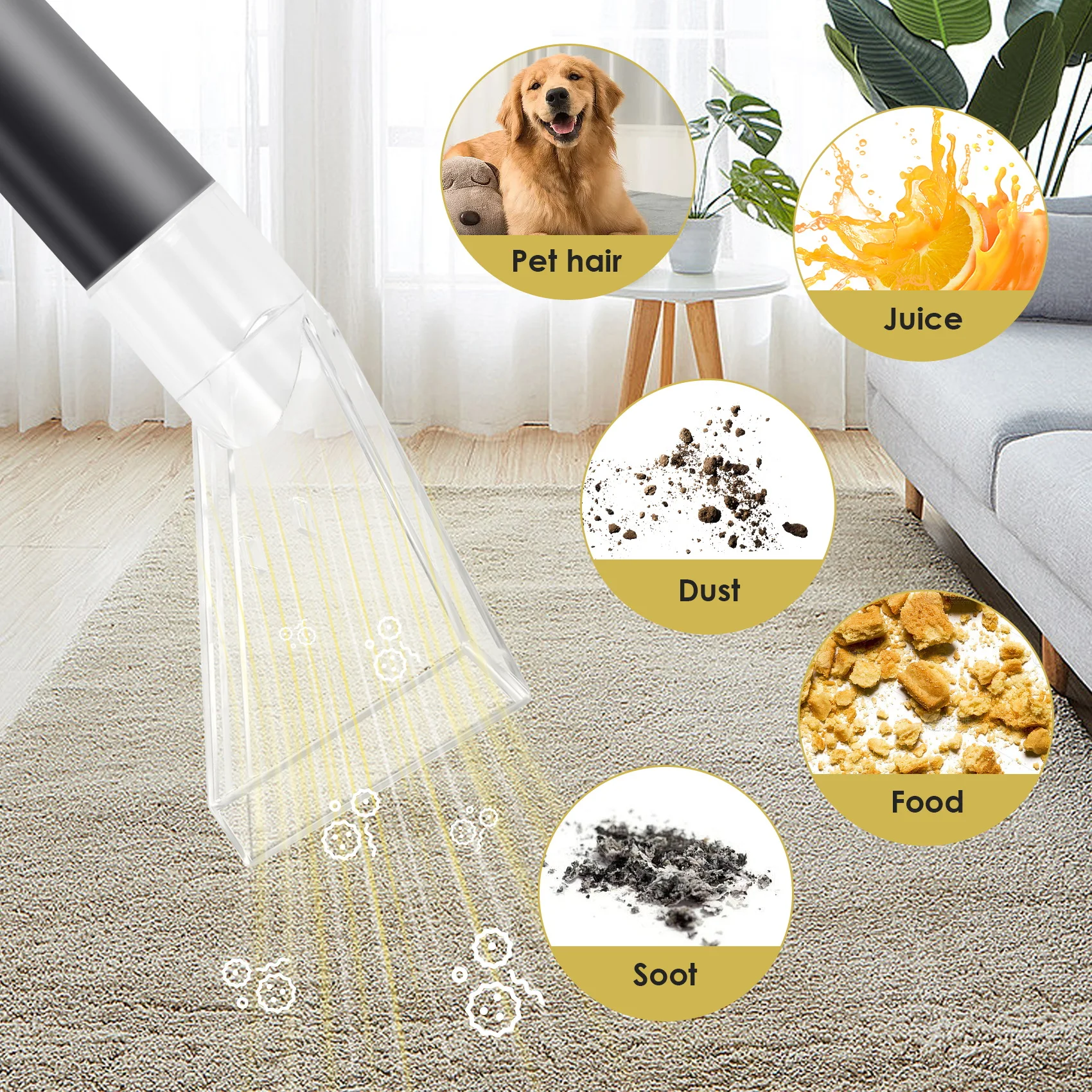 4Pcs Swivel Head Vacuum Cleaner Brush Cleaner Nozzle Suction Floor Nozzle with Adapter Swivel Head Carpet Cleaner Parts