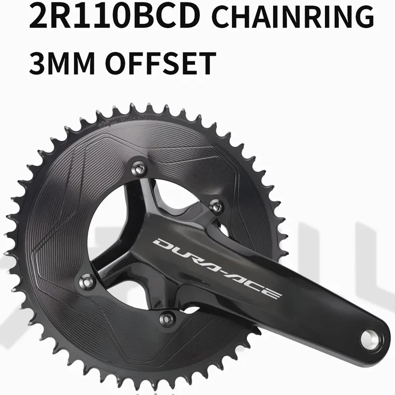 SPRILL 3mm Offset (4-bolt AERO) Round Narrow Wide Chainring for Shiman* R92-8100 Crank Bicycle Accessories