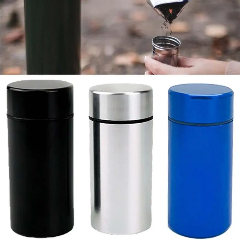 Tea Canister Portable Tea Coffee Sugar Canisters Stainless Steel Food Storage Tin Small Kitchen Canisters For Loose Tea