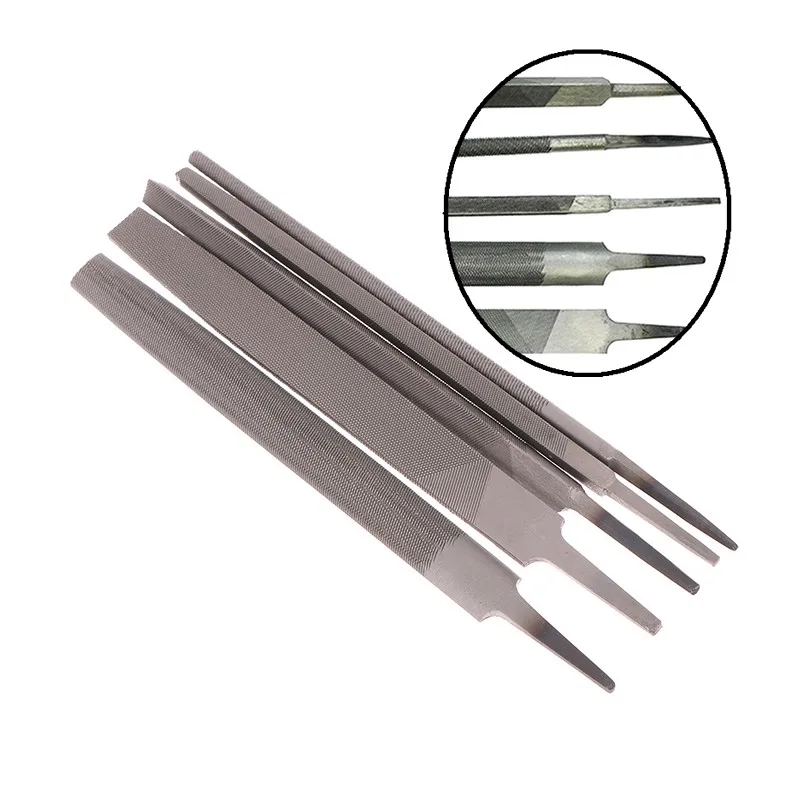 

6-Inch Steel Rasp File Set, Flat/Round/Half Round/Triangle/Square, Perfect for Woodworking, Metalworking, 1/5Pcs.