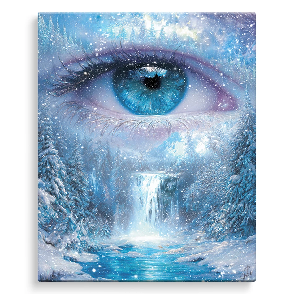 

SDOYUNO Painting By Numbers Oil Art Glacier Eye Abstract Landscape Watercolor Paint Kit Diy Crafts Handmade Drawing On Canvas