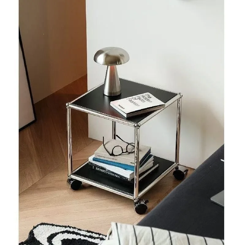 Medieval module coffee table, sofa side table, small apartment Internet celebrity ins style, movable storage roller coffee table