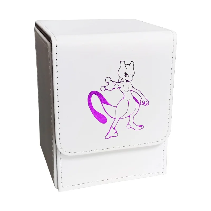 Cards Box Pokemon PTCG Mewtwo Gengar Snorlax Charizard Anime Game 100+PU Magnetic Attraction Card protection Storage Box Gifts