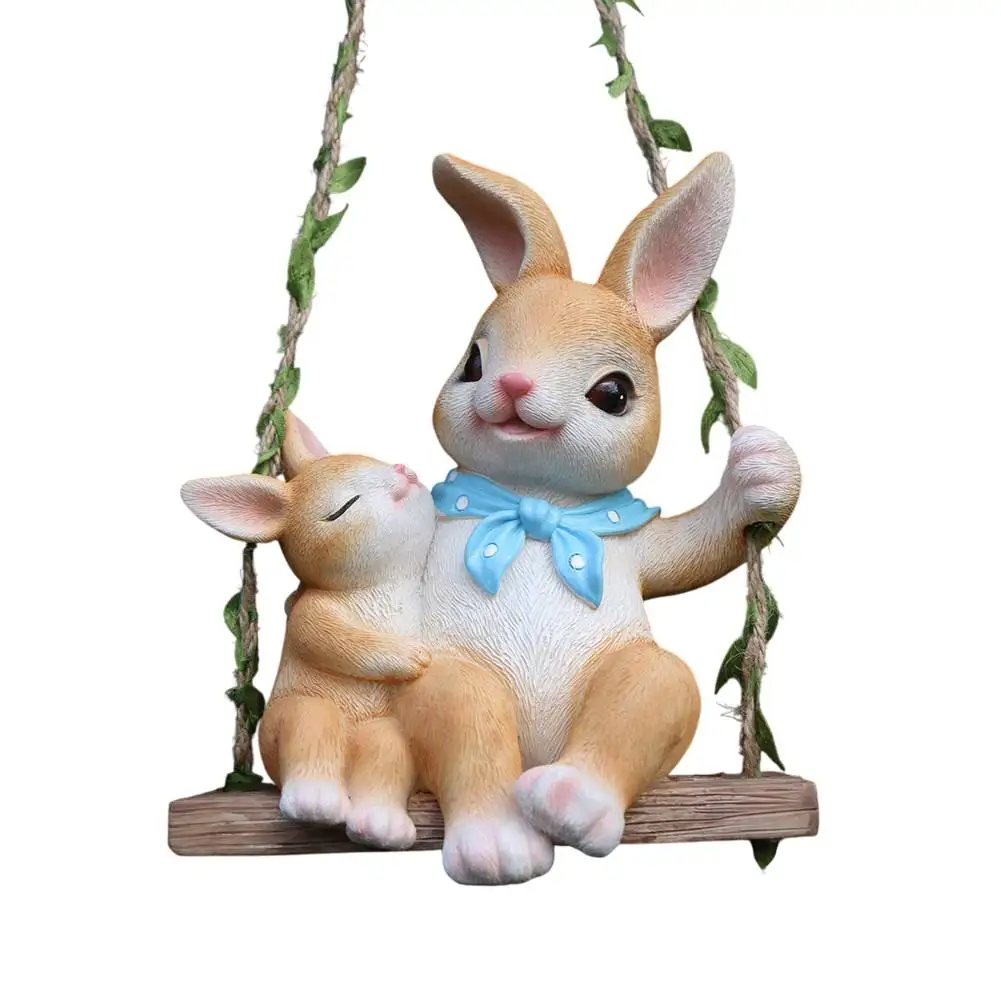 

Hanging Rabbit Bunny Statue Fairy Garden Adorable Hanging Bunny Ornament Charming Decor Adorable Figure Fairy Garden Decor