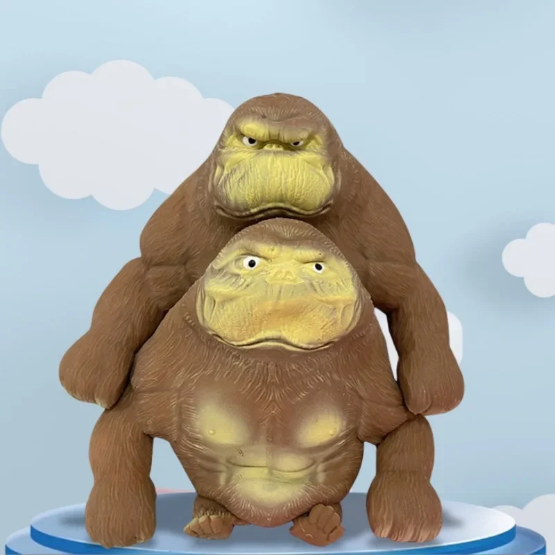 Niedliche Gorilla-Figuren, humorvoller Ausdruck, Affenstatuen, dehnbar, Squeeze-Tierfigur, Büro, Ornament, Heimdekoration