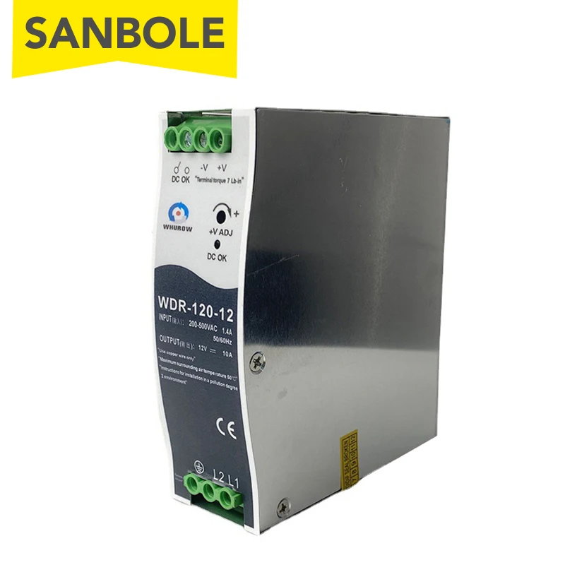 

WDR-120W 12В 24В Монтажная установка на DIN-рейку AV380V Входная направляющая защита от короткого замыкания переключатель питания AC/DC
