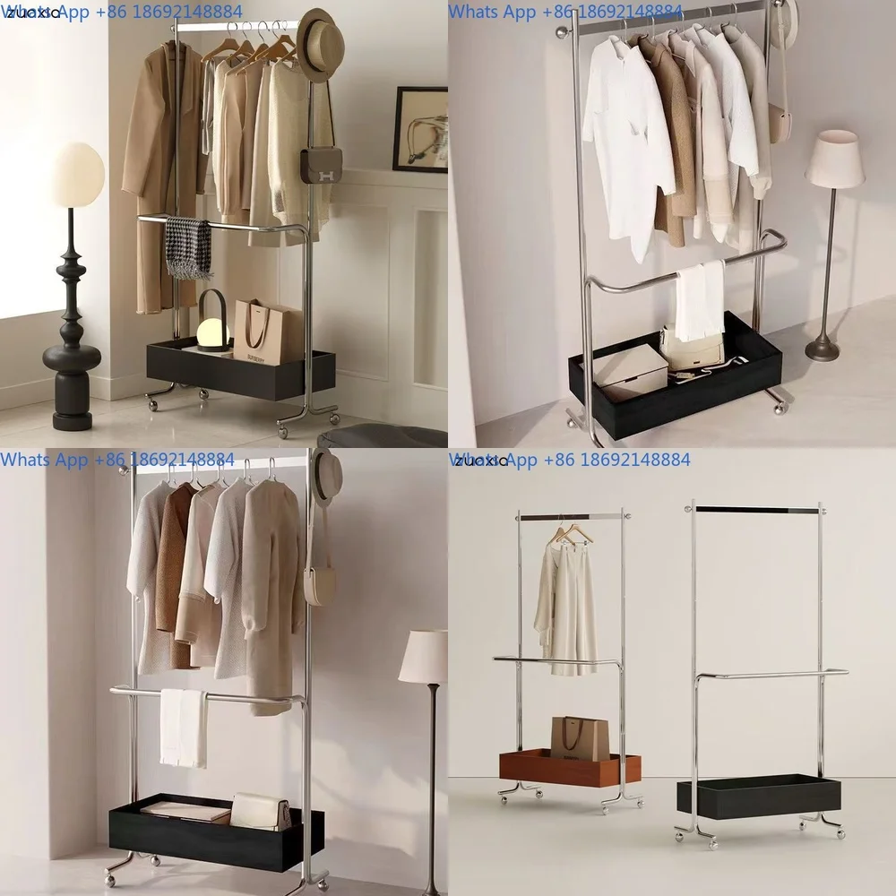 

Elegant Minimalist Modern Portable Wardrobe Rack for Small Bedroom Luxury Creative Floor Clothes Hanger