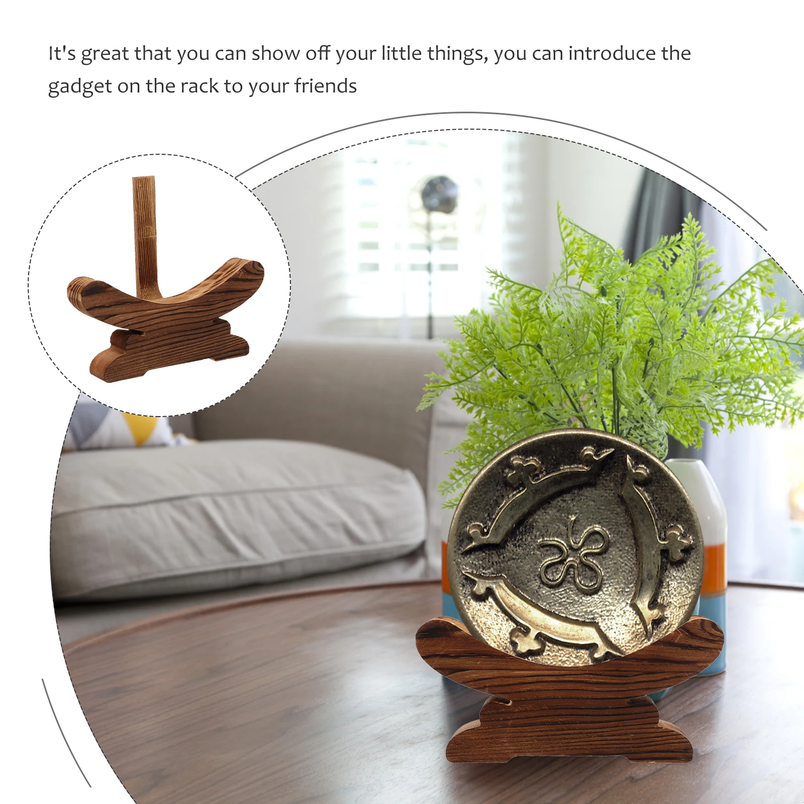 

Decorative Tea Cake Stand Storage Holder Ornamental Brown Wooden Display Travel