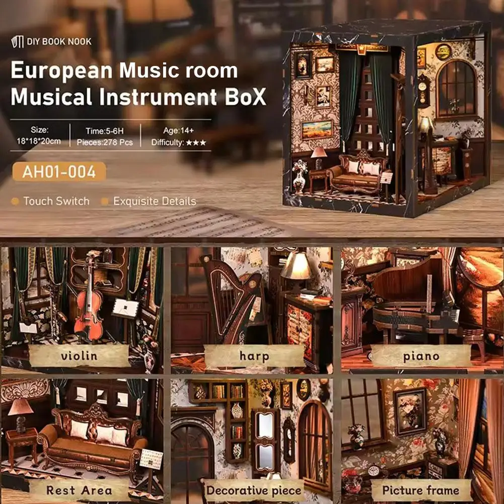 DIY Buch Nook Kit Miniatur Welt beleuchtet Home Dekoration Ornament Kind Geburtstagsgeschenk handgemachte Weihnachtsgeschenk