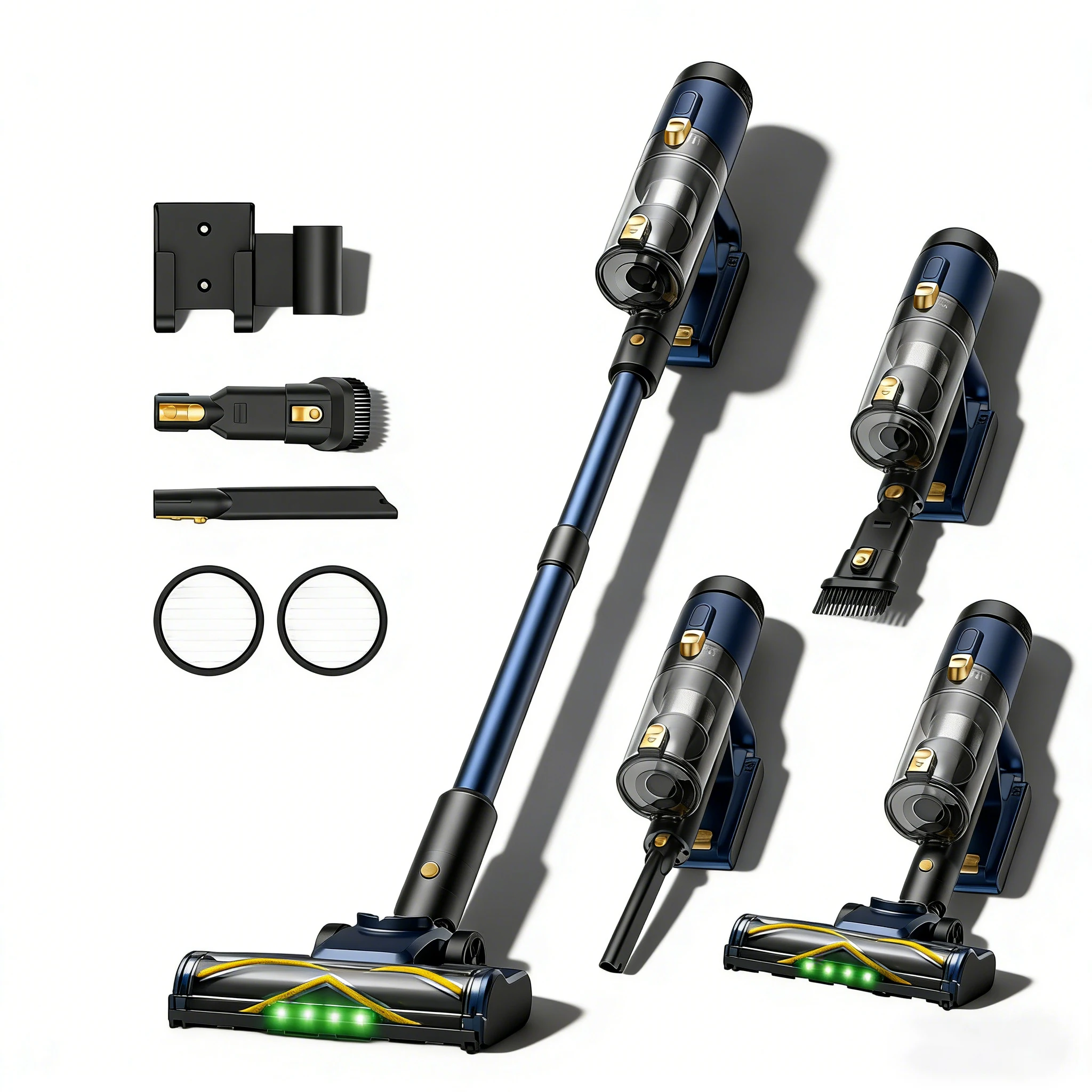 Vexilar V12 draadloze stofzuiger, 50000Pa zuigkracht, 0,3 µm deeltjes opgevangen, 450W motor, groen licht, stofdetectie, LED-display