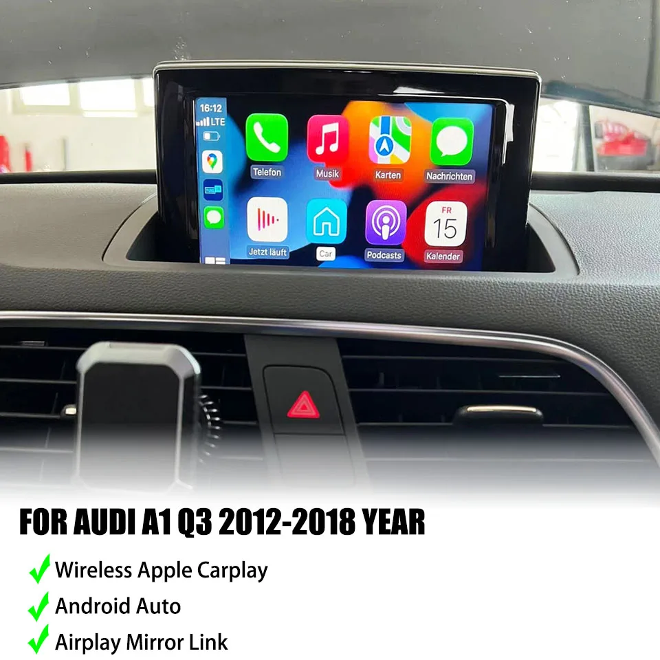 Car Navigation Upgrade Android Auto CarPlay Wireless Device For AUDI Q3 A1 Reverse Camera Input Screen Mirroring Box