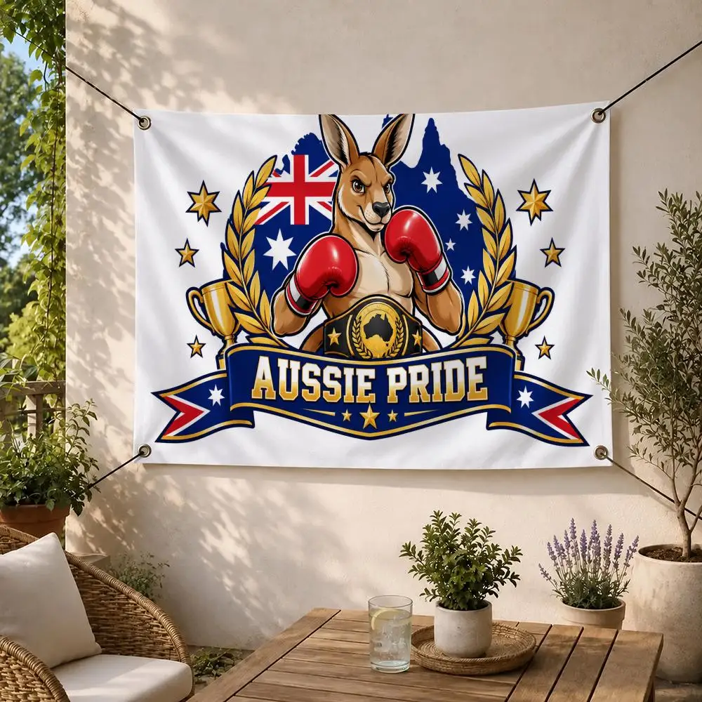 Mascot Australia Boxing Kangaroo Flags Flag Soft skin-friendly Durable Outdoor party Home living room bedroom Decoration