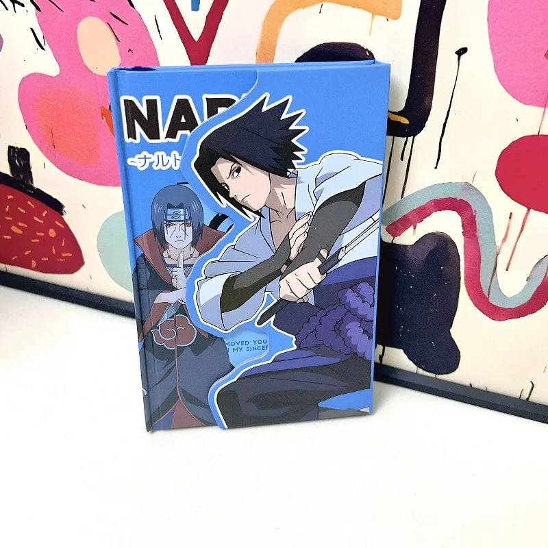 Anime Naruto Color Page Book: Magnetic-Closure Tri-Fold Notebook, Cartoon Anime Lined Diary view 4