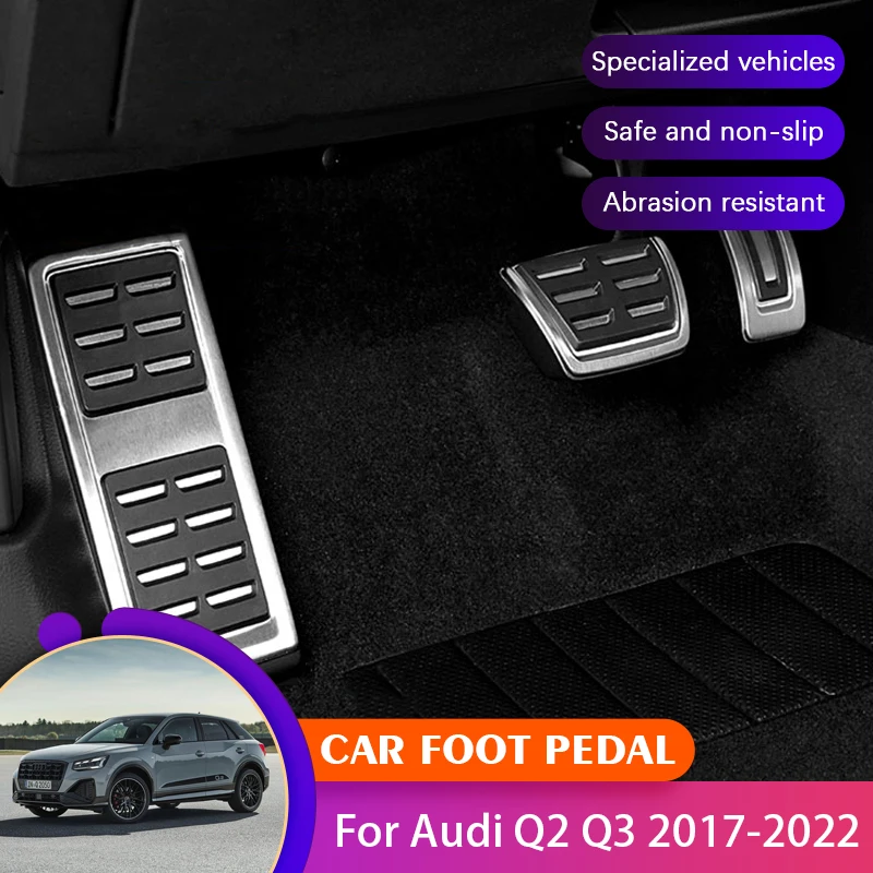 

For Audi Q2 Acessories 2022 Q3 8U F3 RS 2017~2022 2021 AT MT Car Non-slip Foot Pedal Brake Clutch Pedal Pads Covers Acessories