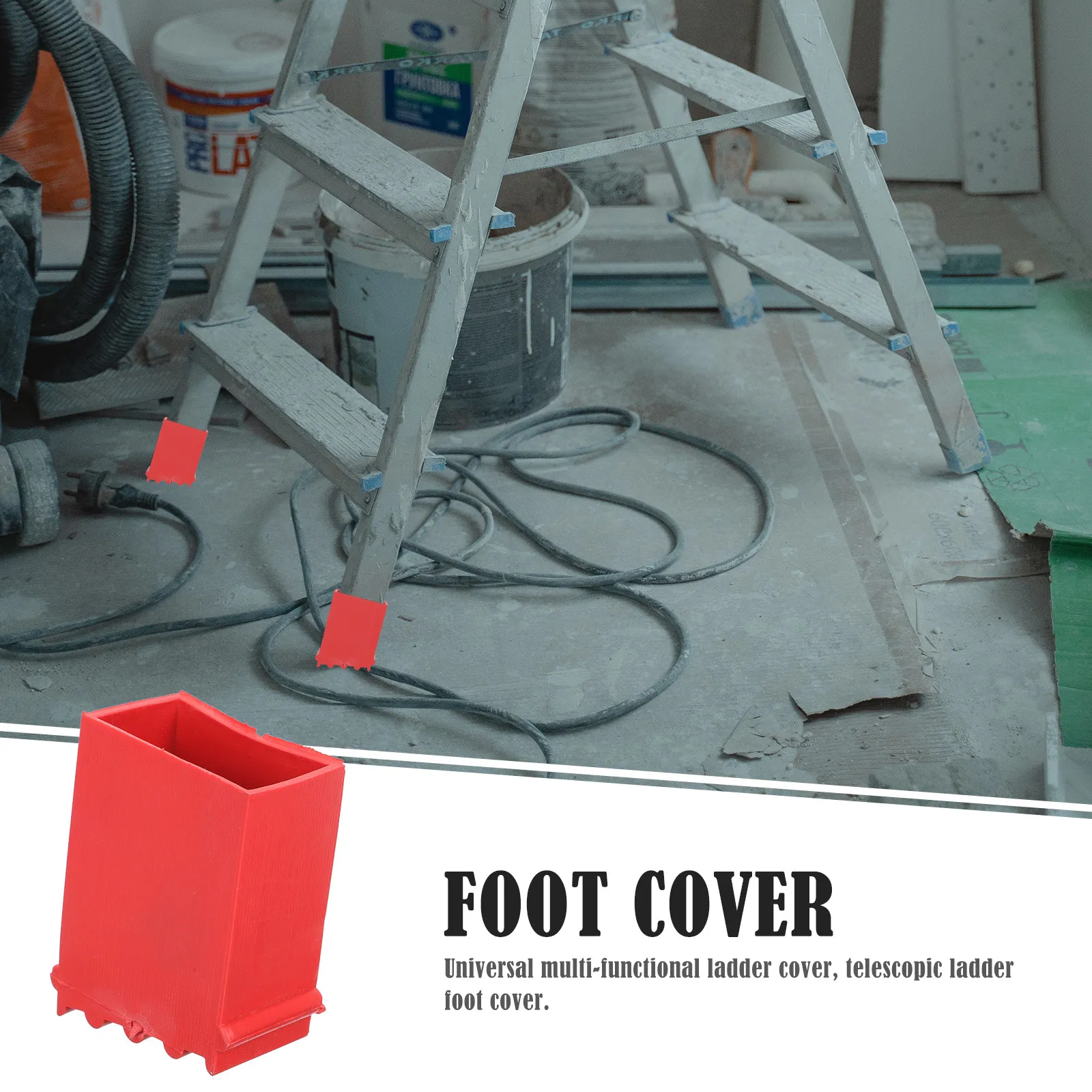 4Pcs Anti-Slip Ladder Feet Covers Rubber Material Thicken Design Corrosion-Resistant Stable Grip Ladder Protective Mat