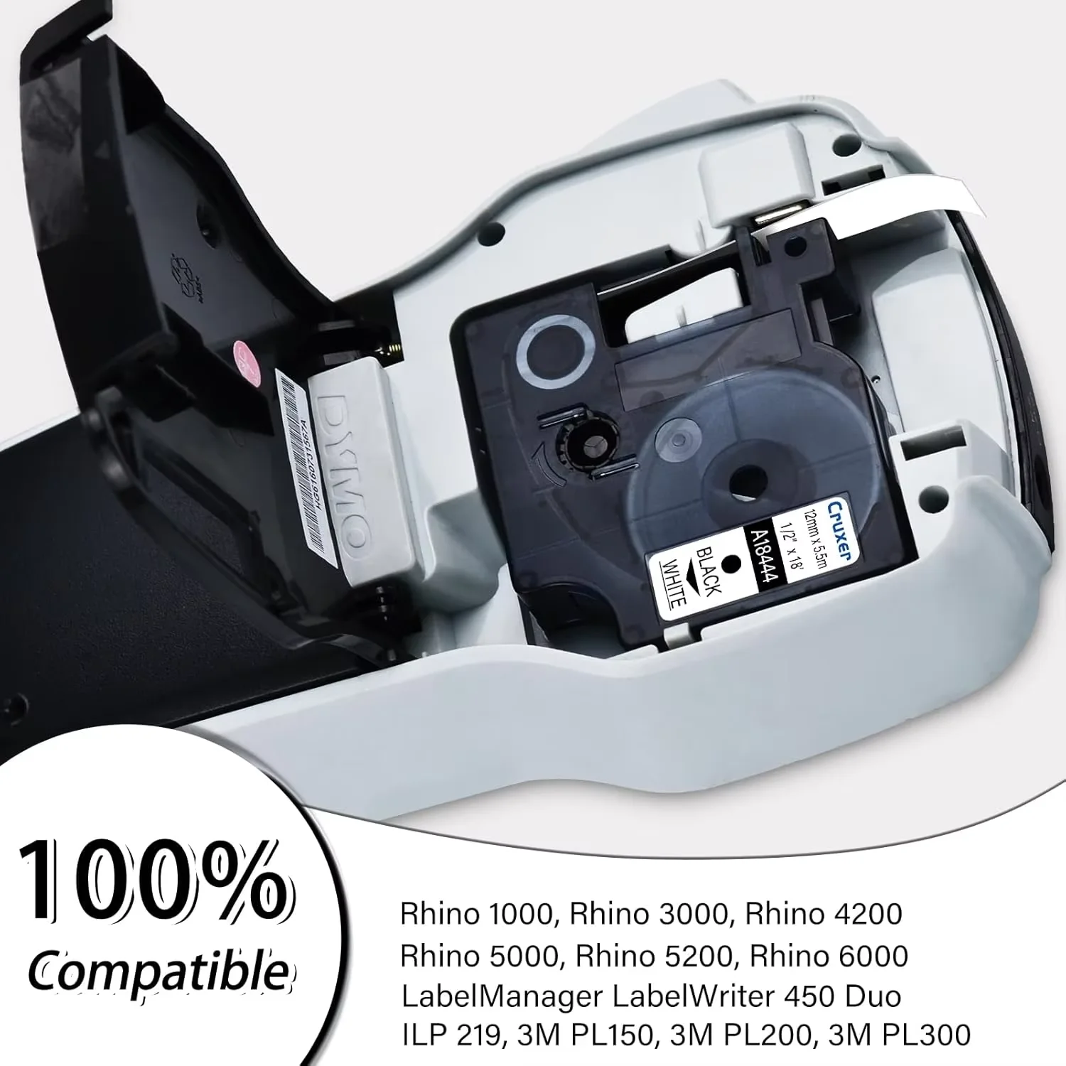 3-10PK Vinyl Labels Compatible for Dymo A18444 A18432 18435 12mm Industrial Label Tape for DYMO Rhino 1000 4200 Label Printer