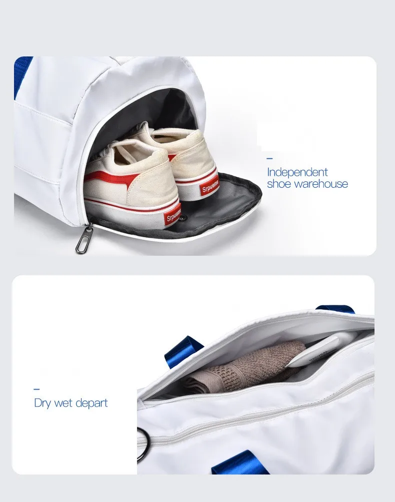 Travel Tote Sports Bag with Dry Wet Separation Large Capacity Gym  Water-resistant Crossbody Handbag for Training