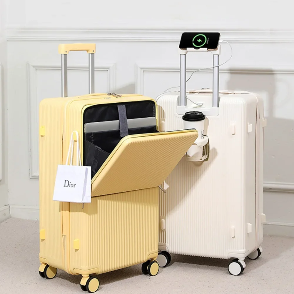 Front Opening Luggage Compartment Large Capacity 20 24 Inch Suitcase Anti Drop Travel Suitcase New Boarding Luggage Trunk