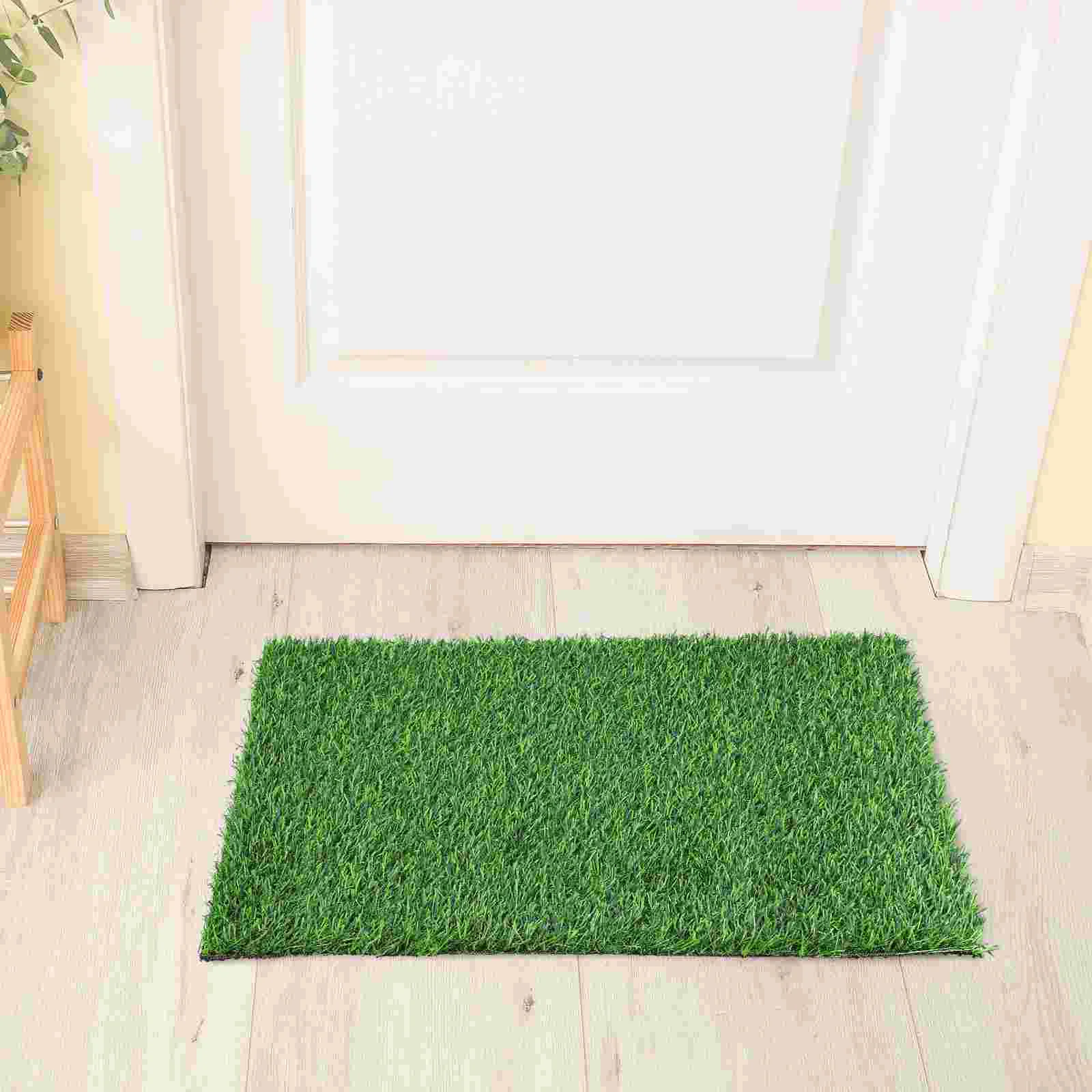 Rug Outdoor Doormat Artificial Turf Fake Grass Lawn Entry Way Front Mats Welcome