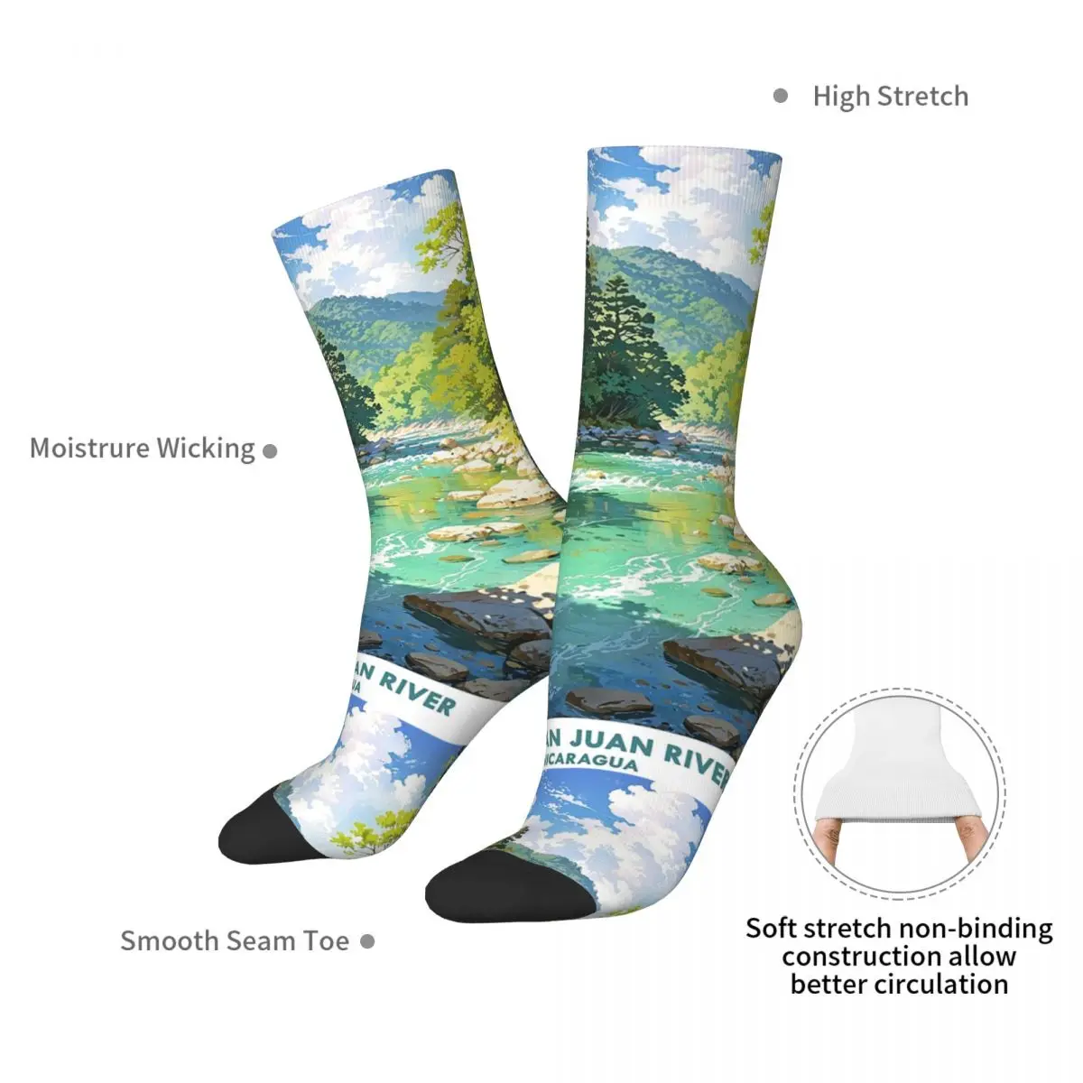 Rio San Juan River, Nicaragua Socks Harajuku High Quality Stockings All Season Long Socks Accessories for Unisex Christmas Gifts