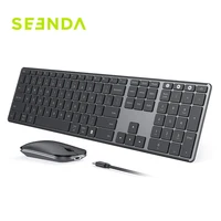 Seenda-combo de teclado y ratón inalámbricos con Bluetooth, teclados y ratones delgados recargables multidispositivo para Win MacBook Pro Air