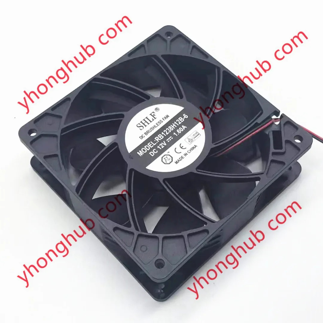 SHLF RB1238H12B-6 DC 12V 1.60A 120x120x38mm 2-Wire Server Cooling Fan