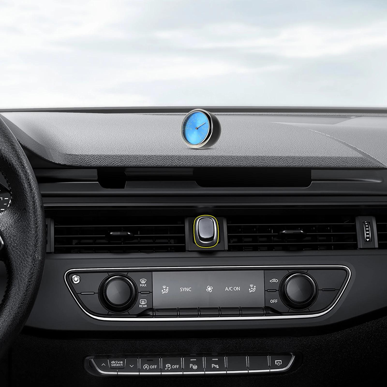 

Luminous Thermometer Clock Blue Accurate Interior Temperature Display Real Time Monitor For Vehicle Dashboard Suv